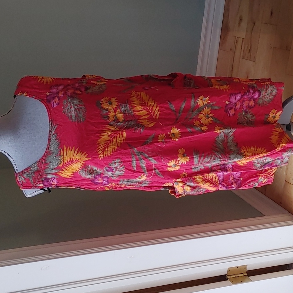 Erika Linen Blend Tropical Sundress Size XL